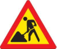 Temporary construction or maintenance works ahead